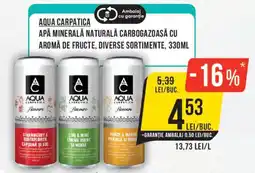 Mega Image Aqua Carpatica apă minerală naturală carbo gazoașă cu aromă de fructe Ofertă