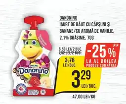 Mega Image Danonino iaurt de băut cu căpșuni și banane/cu aromă de vanilie Ofertă