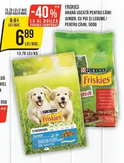 Mega Image Friskies hrană uscată pentru câini junior, cu pui și legume Ofertă