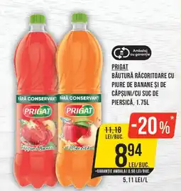 Mega Image Prigat băutură răcoritoare cu piure de banane și de căpșuni/cu suc de piersică Ofertă