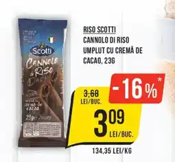 Mega Image Scotti cannolo di riso umplut cu cremă de cacao Ofertă