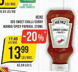 Mega Image Heinz sos sweet chilli/curry mango/spicy paprika Ofertă