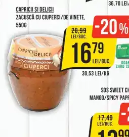 Mega Image Capricii si Delicii Zacusca cu Ciuperci/de Vinete Ofertă