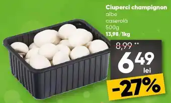Ciuperci champignon albe caserolă