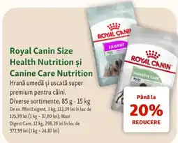 Fressnapf Royal Canin Size Health Nutrition și Canine Care Nutrition Ofertă