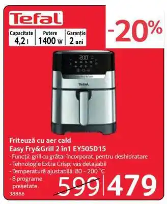 Friteuză cu aer cald Easy Fry & Grill 2 în 1 EY505D15