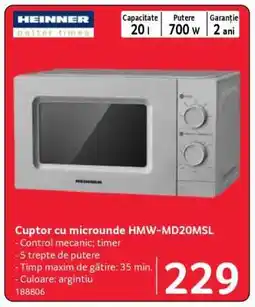 Selgros Cuptor cu microunde HMW-MD20MSL Ofertă
