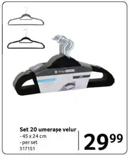 Selgros Set 20 umerașe velur Ofertă