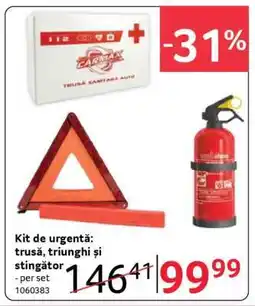 Selgros Kit de urgență: trusă, triunghi și stingător Ofertă