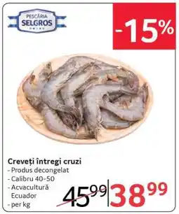 Selgros Creveți întregi cruzi Ofertă
