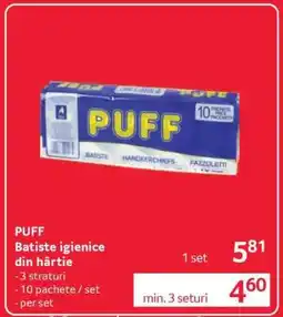 Selgros PUFF Batiste igienice din hârtie Ofertă