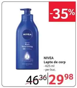 Selgros NIVEA Lapte de corp Ofertă