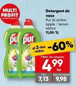 PROFI Detergent de vase Pur 3x action apple/lemon 450ml Ofertă