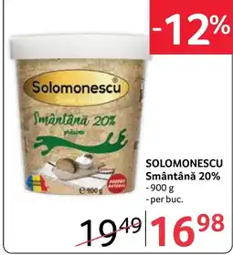 Selgros Solomonescu Smântână 20% Ofertă