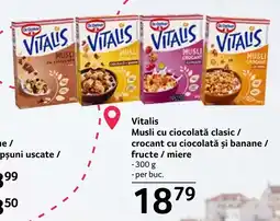 Selgros Vitalis musli cu ciocolata clasic / crocant cu ciocolata si banane / fructe / miere Ofertă