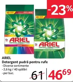 Selgros Ariel detergent pudră pentru rufe Ofertă