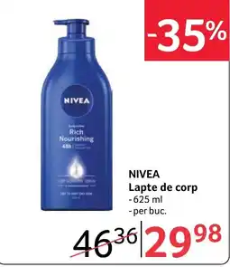 Selgros Nivea lapte de corp Ofertă