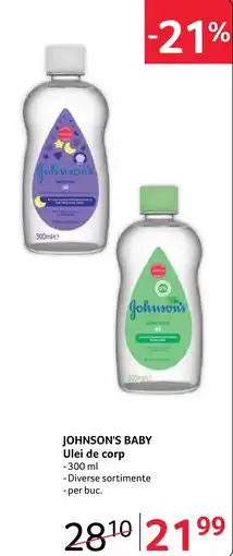 Selgros Johnson's baby ulei de corp Ofertă