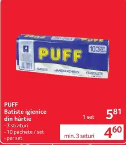 Selgros Puff batiste igienice din hârtie Ofertă