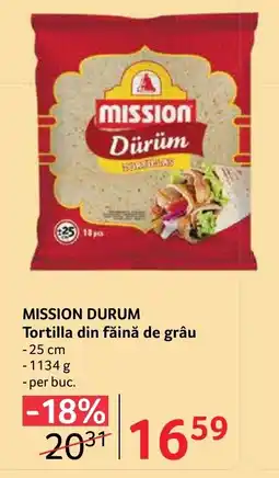Selgros Mission durum tortilla din făină de grâu Ofertă
