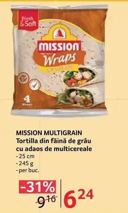 Selgros Mission multigrain tortilla din făină de grâu cu adaos de multicereale Ofertă