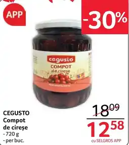 Selgros Cegusto compot de cireșe Ofertă