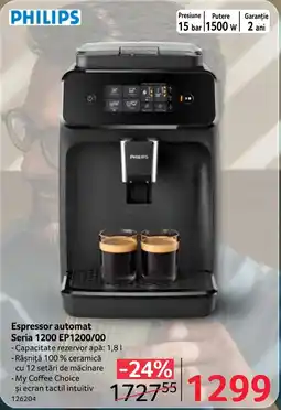 Selgros Philips espressor automat seria 1200 ep1200/00 Ofertă