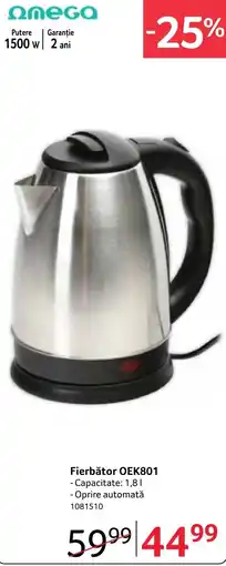 Selgros Omega Fierbător Oek801 Ofertă