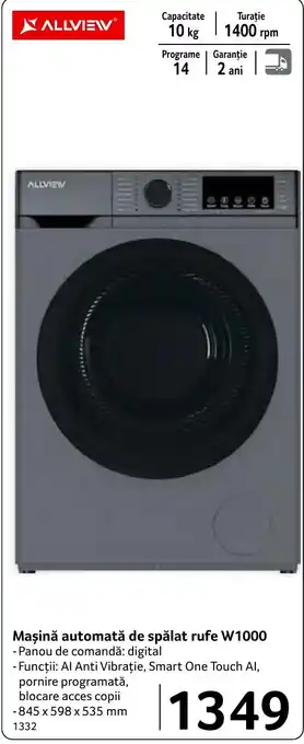 Selgros Allview mașină automată de spălat rufe W1000 Ofertă