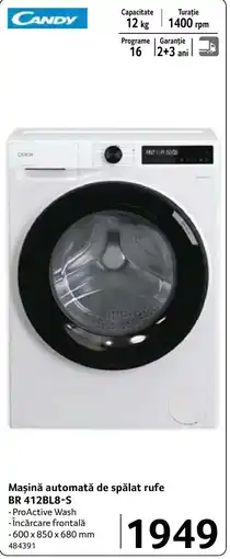 Selgros Candy mașină automată de spălat rufe br 412bl8-s Ofertă