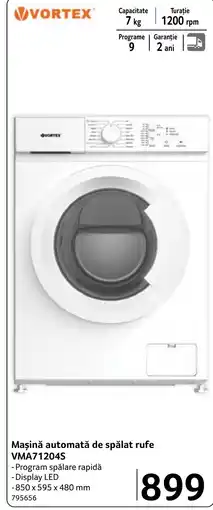 Selgros Vortex mașină automată de spălat rufe vma71204s Ofertă