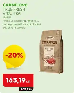 Animax Carnilove true fresh vită Ofertă