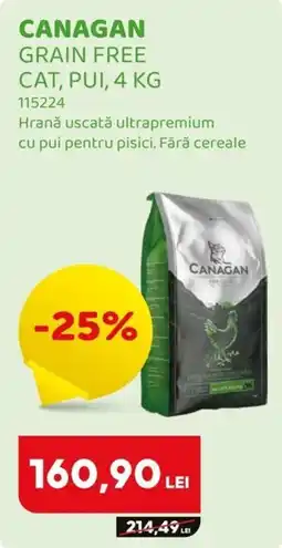 Animax Canagan grain free cat, pui Ofertă