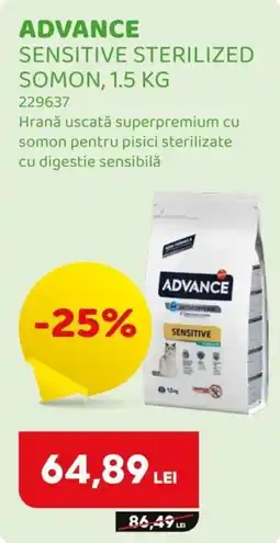 Animax Advance sensitive sterilized somon Ofertă