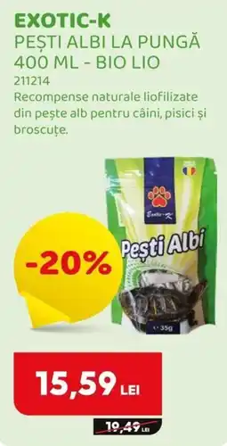 Animax Exotic-k pești albi la pungă Ofertă