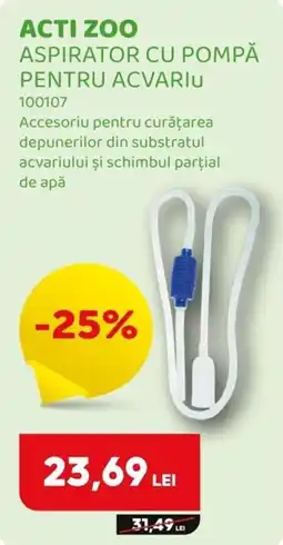 Animax Acti Zoo Aspirator cu pompă pentru acvariu Ofertă