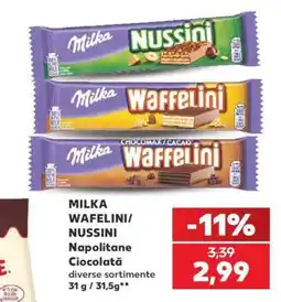 Kaufland MILKA WAFELINI/NUSSINI Ofertă