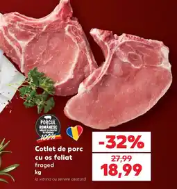 Kaufland Porcul Romanesc cotlet de porc cu os feliat Ofertă
