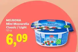 Lidl MILBONA Mini Mozzarella Classic / Light Ofertă