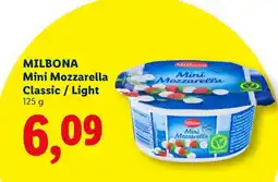 Lidl MILBONA Mini Mozzarella Classic / Light Ofertă