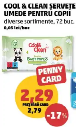 Penny Cool & Clean șervețe umede pentru copii Ofertă