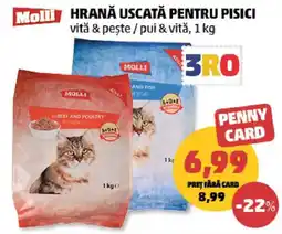Penny Molli hrană uscată pentru pisici vită & pește / pui & vită Ofertă