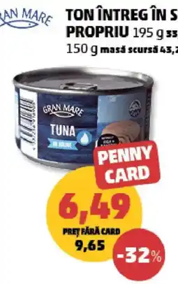 Penny Gran Mare Tuna in brine Ofertă