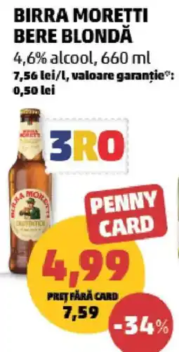 Penny Birra Moretti bere blondă Ofertă