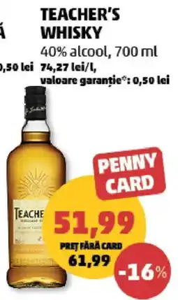 Penny Teacher's whisky Ofertă