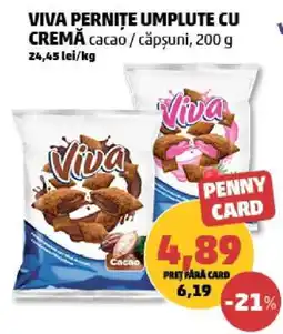 Penny VIVA PERNIȚE UMPLUTE CU CREMĂ cacao / căpșuni, 200 g Ofertă