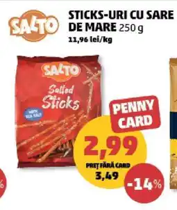 Penny STICKS-URI CU SARE DE MARE 250 g Ofertă