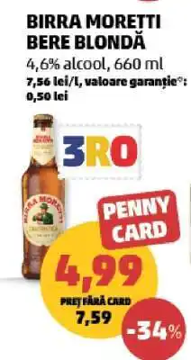 Penny BIRRA MORETTI Bere blondă Ofertă