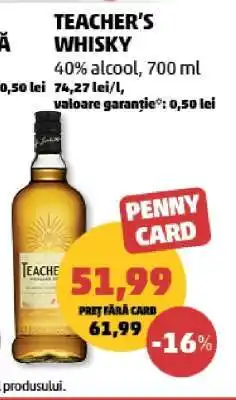 Penny TEACHER'S WHISKY Ofertă