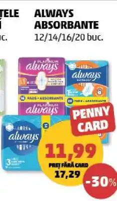 Penny Always Absorbante Ofertă